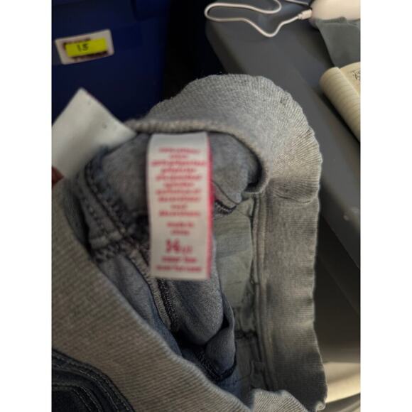 Justice Size 14 1/2 Blue Jean Shorts Super Low Waist Long Bermuda - Picture 5 of 5